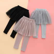 Girl Skirt Pants Underpants Spring Autumn Outwear Foreign Air Children Long Pants Fake Two Yarn Dresses Princess Woman Baby Pants Skirt