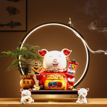 Creative ceramic lucky pig ornaments shop opening gift home living room cashier decoration piggy bank gift