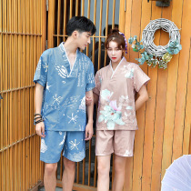 Cotton bathrobe sauna sweat steam suit set kimono Japanese home pajamas cotton foot hot spring clothing