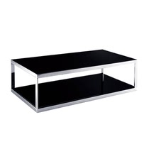Ling Peng furniture simple modern office coffee table combination office coffee table guest tempered glass stainless steel coffee table