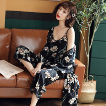 New cotton comfortable home wear womens sling pants casual pajama suit girl thin cute pajamas