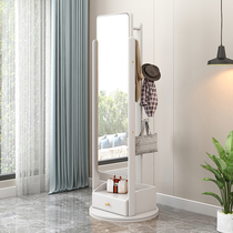 Dressing mirror hanging hanger integrated full-length mirror rotatable floor mirror home bedroom wardrobe mirror solid wood fitting mirror
