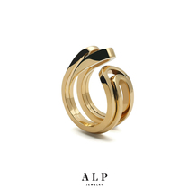  Official ALP JEWELRY jewelry European and American personality jewelry niche ring 14K gold-plated ring high-end sense