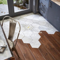 Nordic jazz white hexagonal tiles Nordic style hexagonal tiles Marble floor tiles Kitchen and bathroom wall tiles Balcony tiles