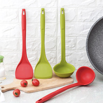 South Korea Lei buckle non-stick pan special spatula silicone shovel kitchen stir-fry shovel long handle high temperature resistant spatula flat shovel