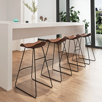  Modern minimalist bar chair Bar chair high stool bar stool Household Nordic high chair backrest bar stool