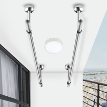 304 stainless steel clothes bar balcony top fixed single pole Sun cooling simple a ceiling perforated drying rack