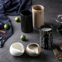 Ceramic tip nipple Cup pull flower jar coffee restaurant commercial honey plus milk cans Western western food sauce bucket sauce bucket