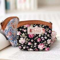 Autumn and winter new mini flower fabric vintage cotton hipster coin wallet ultra thin portable bag small wallet