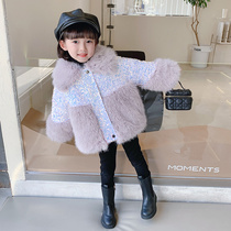 Girl coat foreign fashion fashion autumn and winter 2021 new baby girl winter coat childrens winter dress thick sweater