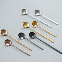Creative stainless steel matte frosted 304 Golden coffee spoon vacuum plating titanium alloy mixing spoon coffee spoon
