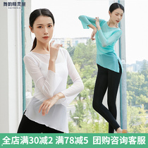 Teacher clothes dance dress Classical dance with female elastic mesh yarn blouses female adult Chinese dance and dance
