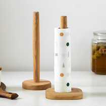 Morden Housewife Kitchen with creative tissue shelf Roll Paper Containing Beech Wood Toilet Paper Column Preservation Film Rack Towel Rack