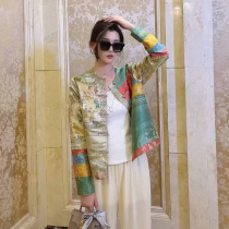 Douyin with Chinese style loose Tang suit jacket national tide wind retro hundred sub figure improved cheongsam coat female autumn