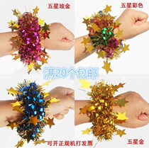 Group gymnastics hand bracelet out orange wearing cheerleaders dance wrist flower girl red school golden bracelet