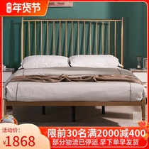 Wrought iron bed Nordic Princess light luxury metal stainless steel bed 1 5 m 1 8 meters bed simple modern iron