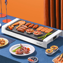 Meiling electric baking plate Barbecue plate Indoor electric oven non-stick barbecue pot barbecue machine smoke-free Korean household barbecue stove