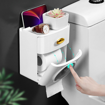 Toilet tissue box creative wall-mounted waterproof toilet paper non-perforated paper paper home toilet paper rack