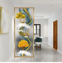 European - style extremely narrow glass screen partition room 2022 - door door to block modern minimal custom iron art