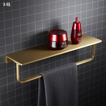 Nordic brass bathroom flat partition towel rack light luxury wall rack gold mirror front dressing table wall hanging