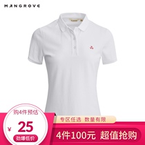Mangov womens stretch polo shirt spring and summer cotton short sleeve jacket outdoor leisure sports lapel top female sunscreen