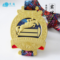 Metal Paint Medal Customized Large Equestrian Activities Hollow Medal Making Marathon Medal Customized