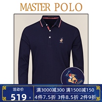 American Paul pony polo shirt mens long sleeve cotton mens T-shirt business middle-aged polo shirt Spring and Autumn New