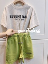 Quan Moms Family Spring Summer Style Large Children Short Sleeve Sports Shorts Children Comeback Solid Letter Series Free Mix