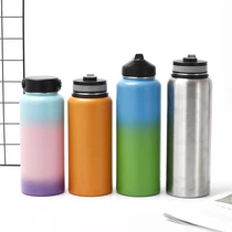Simple stainless steel three-color gradient thermos cup space Cup sports kettle