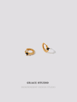 G S. Mius small and delicate mini black zircons small earrings female brief about 100 hitch Temperament Earrings Commute Small Earrings