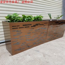Stainless steel flower box wrought iron flower rack flower pot municipal road flower partition fence commercial street flower trough flower bed