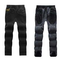 Autumn and winter outdoor mens thickened anti-cold fleece pants fleece pants Coral velvet sports and leisure warm pants