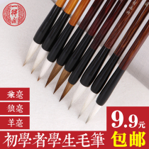 Ydege brush and pen Wolf sheep big white cloud brush set beginner Shanlian Lake pen small Kai Chinese painting calligraphy primary school students professional grade Four Treasures brush practice