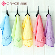 Jieya bamboo pulp fiber square towel small towel ladies wipe face household children 5 strips non-pure cotton square