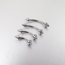 A pair of titanium steel curved silver mini-umbilical cord earnails fingernails titanium titanium-shaped ear-nails sharpening the eyebrow