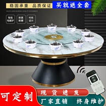 Hot pot table Induction cooker integrated marbled one person one pot round table Custom hot pot table Household dining table