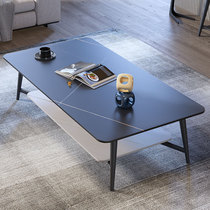 Extremely Minimalist Light Lavish Board Tea Table table Living room Home Modern small family Type marble Double tea table TV cabinet Composition