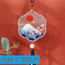  Finished hand embroidery DIY production pendant Mid-Autumn Festival gift embroidered peace charm to send men and women friends Teachers Day gift