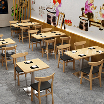 Solid wood restaurant chain Sushi cold skin rice noodles Hunan noodle restaurant Chinese tea Staff canteen Restaurant table and chair combination