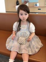 Hong Kong Girls Summer Dresses 2021 new summer baby 1 princess dress 2 foreign style 3 children 4 years old Lolita