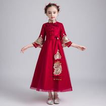 Little girl Hanfu Chinese style skirt girl costume dress children Super fairy cheongsam Tang costume spring and autumn