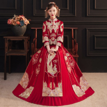 Xiuhe clothing 2021 new autumn Chinese Bride wedding dress toast dress wedding dress Dragon Phoenix gown female thin