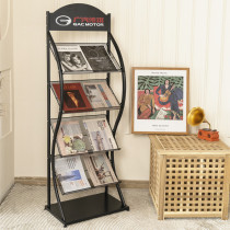 Newspaper shelf publicity data shelf display shelf floor magazine shelf book storage shelf iron newspaper storage shelf book shelf