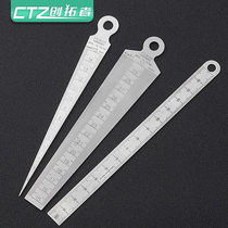 Stainless steel gap ruler Steel straight ruler Tapered ruler Wedge plug ruler Triangular hole ruler Aperture gauge High precision 1-15mm