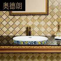 OS ceramic washbasin color table Basin semi-embedded basin toilet household basin oval hand washing