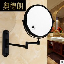 Bathroom wall-mounted rotary vanity mirror toilet telescopic mirror double-sided magnifying beauty mirror folding vanity mirror