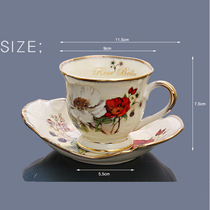 Korea imported Rose Bella creative ceramic coffee cup Classic coffee cup Gold plated edge set A cup and a plate