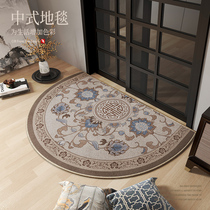 New Chinese style entrance door mat semi-circular door mat easy to handle door stepping mat light luxury door carpet