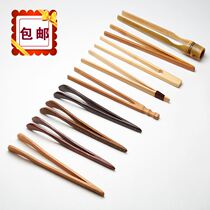 Pingjun bamboo tea clip Ebony tea cup tea clip Wooden tweezers Solid wood Kung Fu tea set Tea ceremony spare parts