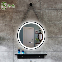 Antelope rabbit sling rope round iron LED light Mirror wash basin wall hanging bathroom mirror smart mirror bathroom mirror